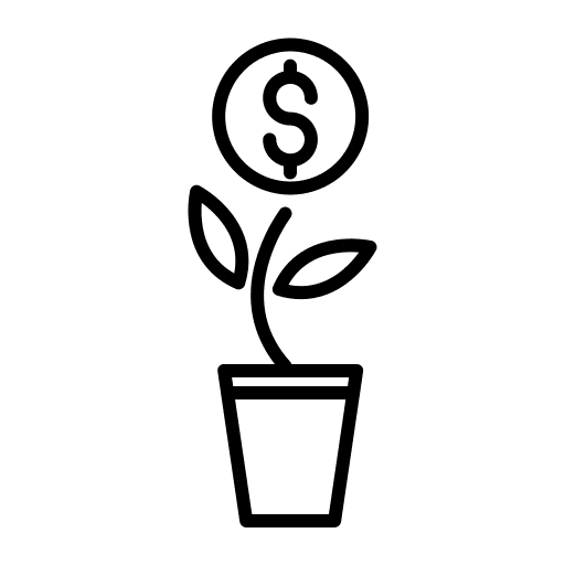 Growth dollar symbol money business and finance icon