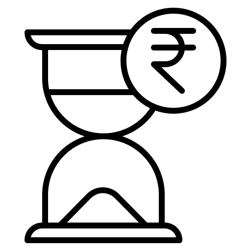 Hourglass waiting clock economy icon