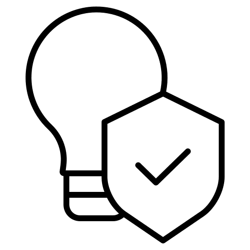 Intellectual property shield intellectual icon