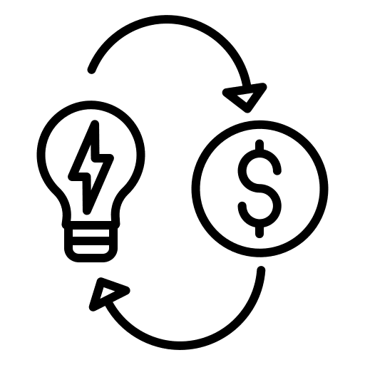 Light bulb concept economy light bulb icon