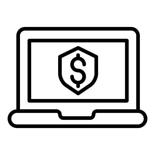 Laptop shield laptop security icon