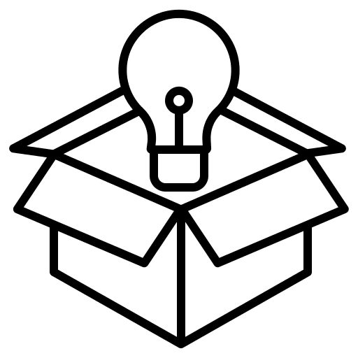 Product innovation light bulb business and finance icon