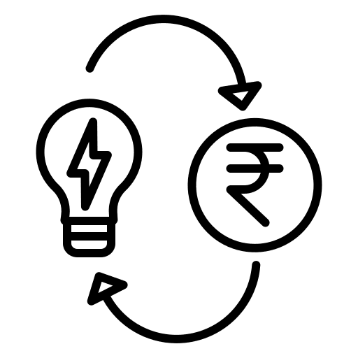 Light bulb concept business and finance currency icon