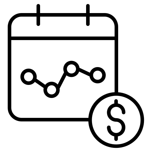 Marketing report calendar graphic icon