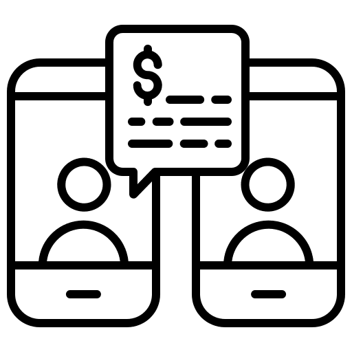 Mobile money application people icon