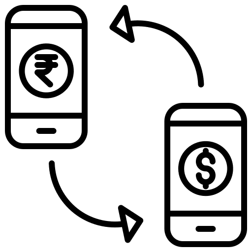 Mobile rupee application smartphone icon