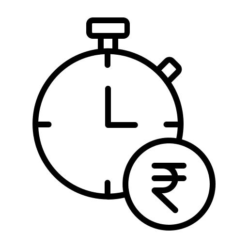 Performance timer money clock icon