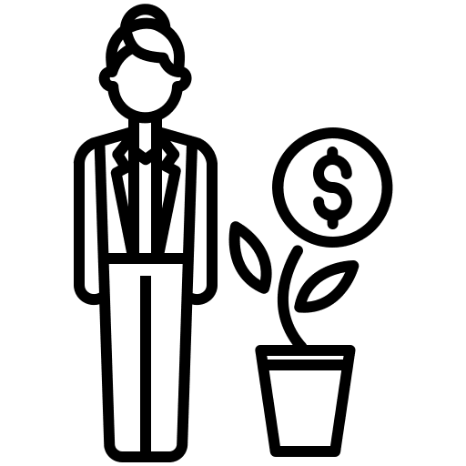 Person woman dollar symbol money icon