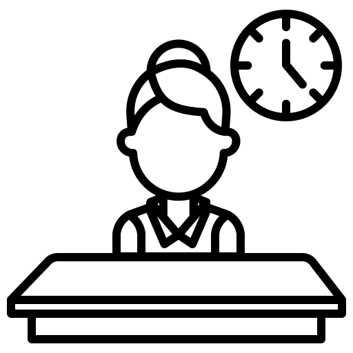 Productivity time desk people icon