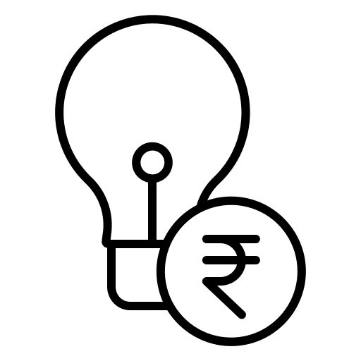 Rupee light bulb economy money icon