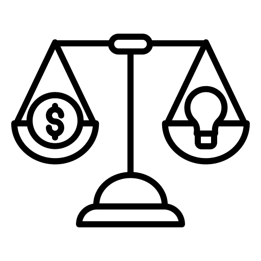 Balance dollar symbol justice economy icon