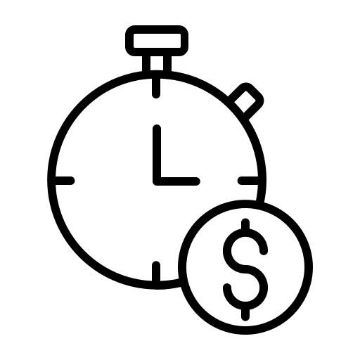 Stopwatch chronometer stopwatch dollar symbol icon