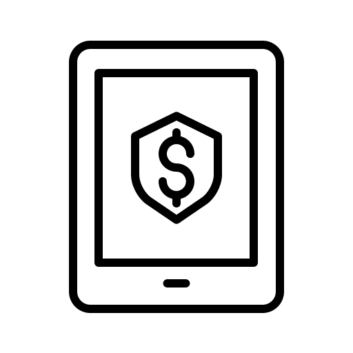 Tablet economy dollar symbol technology icon