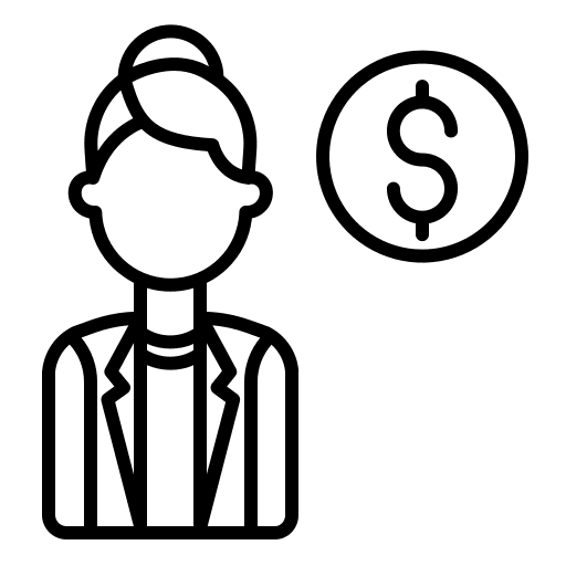Woman user investor people icon