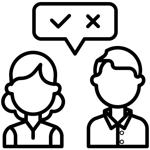 Corporate man talk woman icon