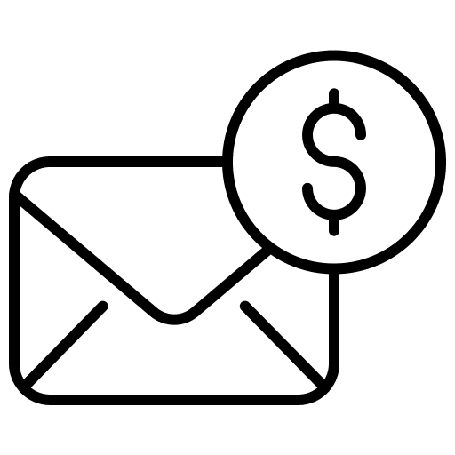 Email dollar symbol message envelope icon
