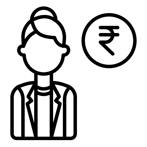 Female woman business and finance fund icon