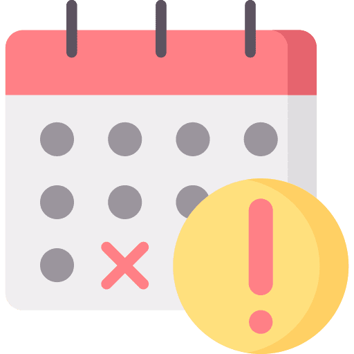 Deadline exclamation mark communications deadline icon