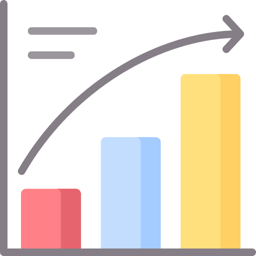 Graphic stats business arrows icon
