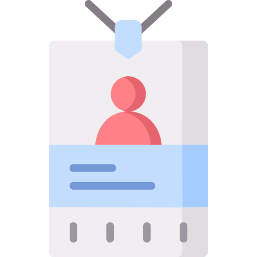 Id card accreditation identification files and folders icon