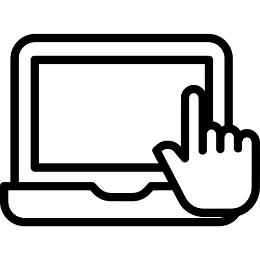 Laptop computer touch hands and gestures icon