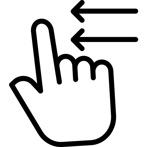 Swipe left one slide left arrow icon