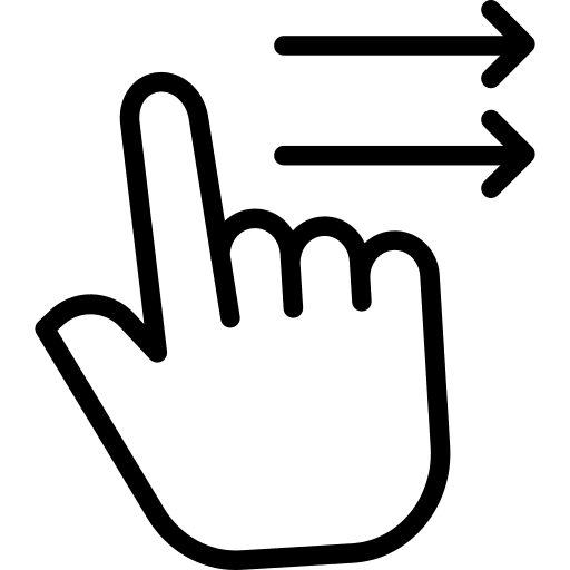 Swipe right finger hands and gestures one icon