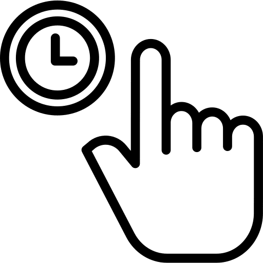 Wait hands and gestures finger time icon