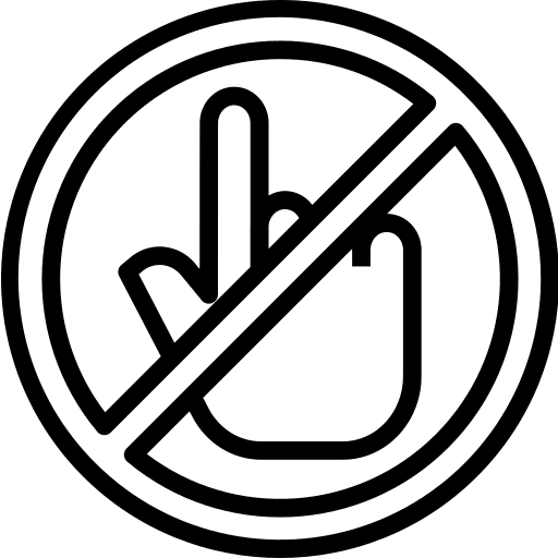 Do not touch signaling do not touch signs icon