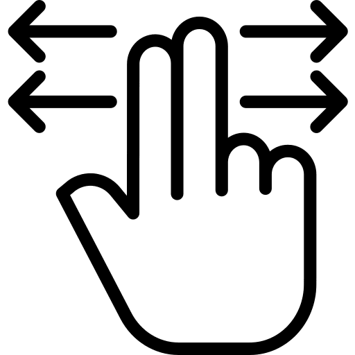 Swipe fingers haw gestures stroke swipe icon