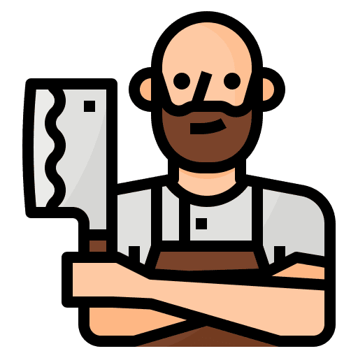 Butcher professions and jobs occupation butcher icon