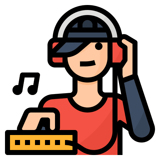 Dj avatar dj professions and jobs icon