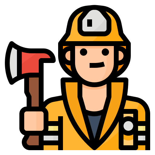 Firefighter man profession job icon