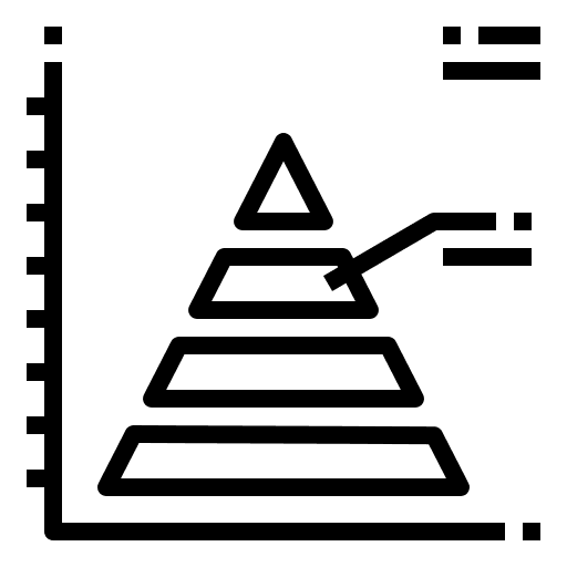 Pyramid data chart business and finance icon