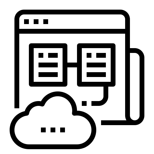 Web hosting server cloud storage icon