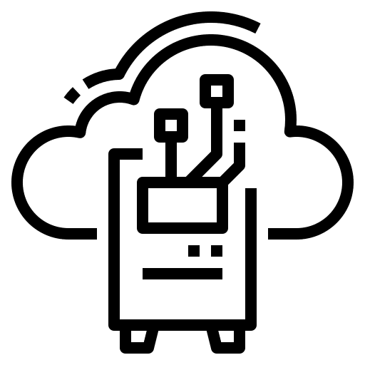 Cloud computing database storage server icon