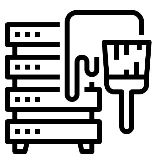 Data storage analysis cleaning icon