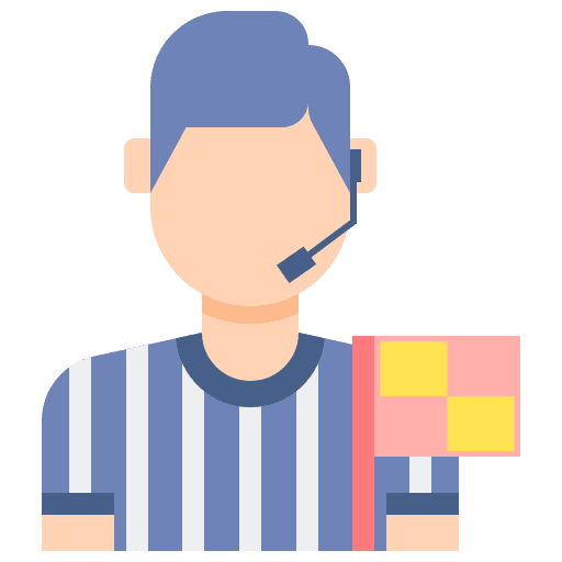 Referee flags soccer offside icon