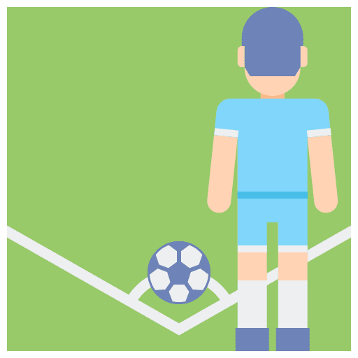 Corner soccer field football game icon