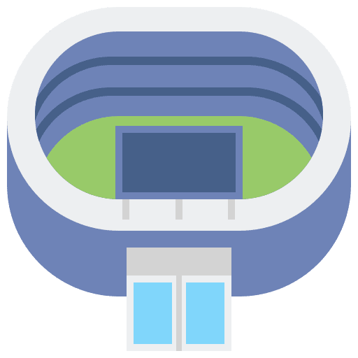 Stadium soccer field buildings sports and competition icon
