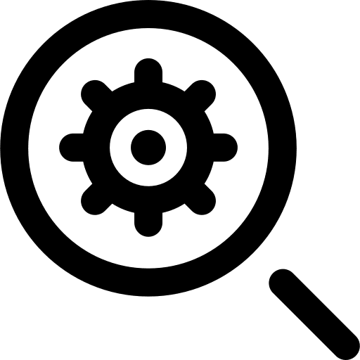 Loupe coronavirus bacteria magnifying glass icon