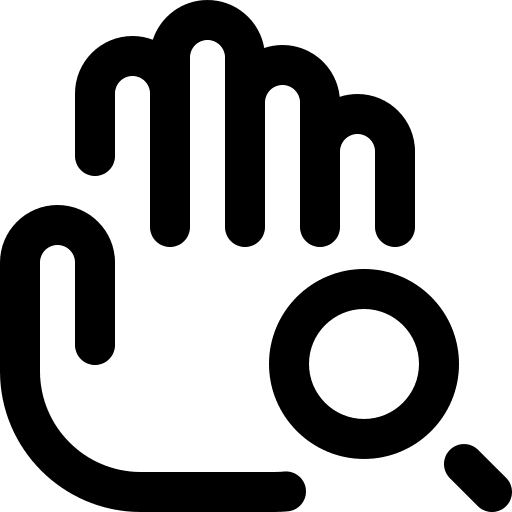 Hand biology healthcare and medical magnifying glass icon