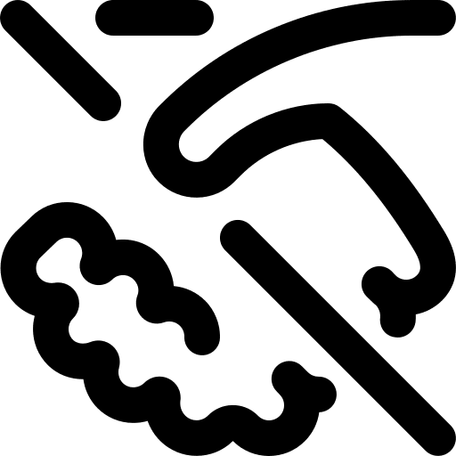 No handshake covid 19 forbidden healthcare and medical icon