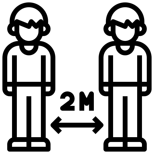 Keep distance cautious people security icon