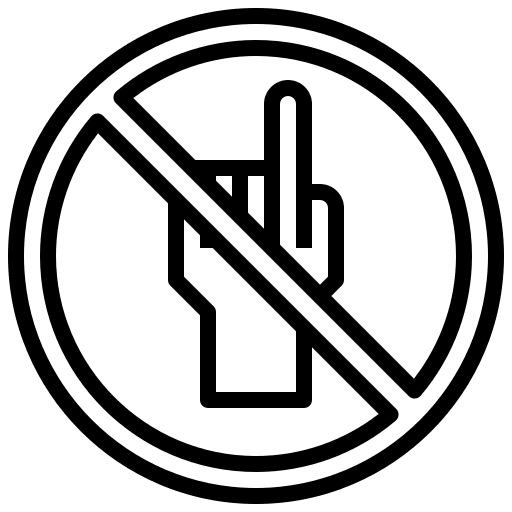 No touch symbol hand no touch icon