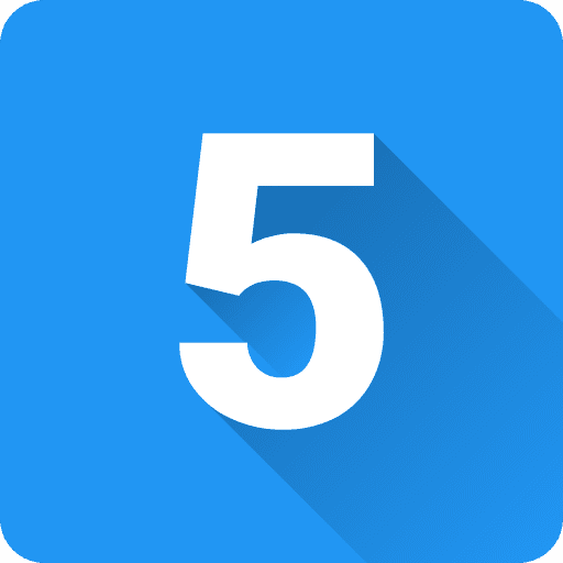 Five characters math number 5 icon