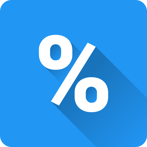 Percent numbers number education icon