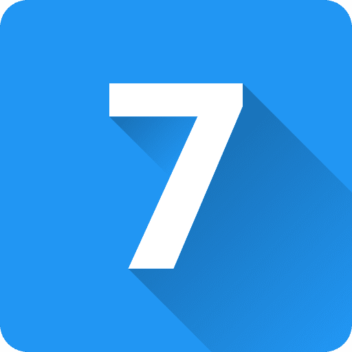 Seven number mathematics symbol characters icon