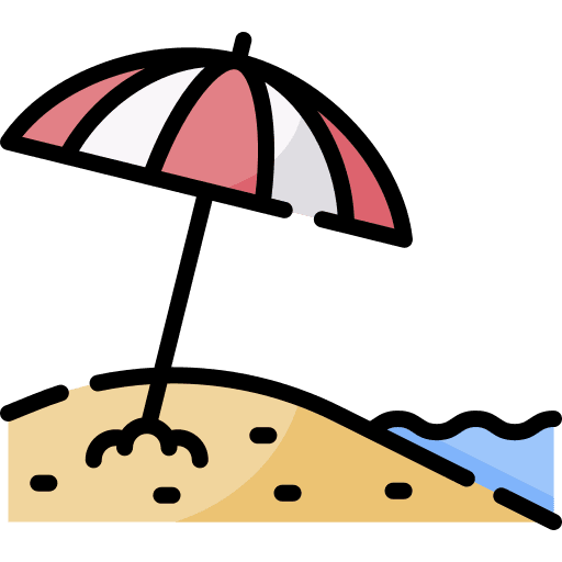 Beach sun island social media icon