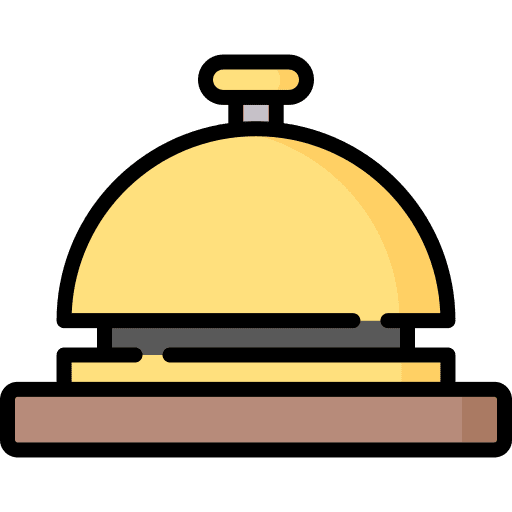 Hotel bell amenities lobby reception icon